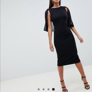 ASOS cape sleeve midi length pencil dress